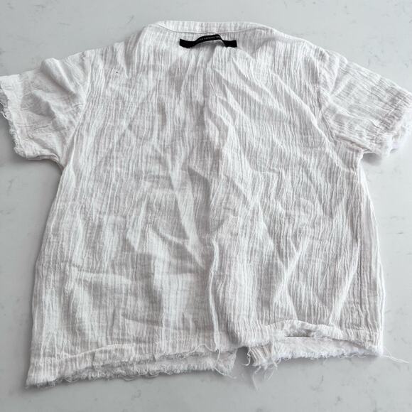 Little Creative Factory boys ecru muslin short sleeve button down shirt 4yrs - Picture 3 of 6